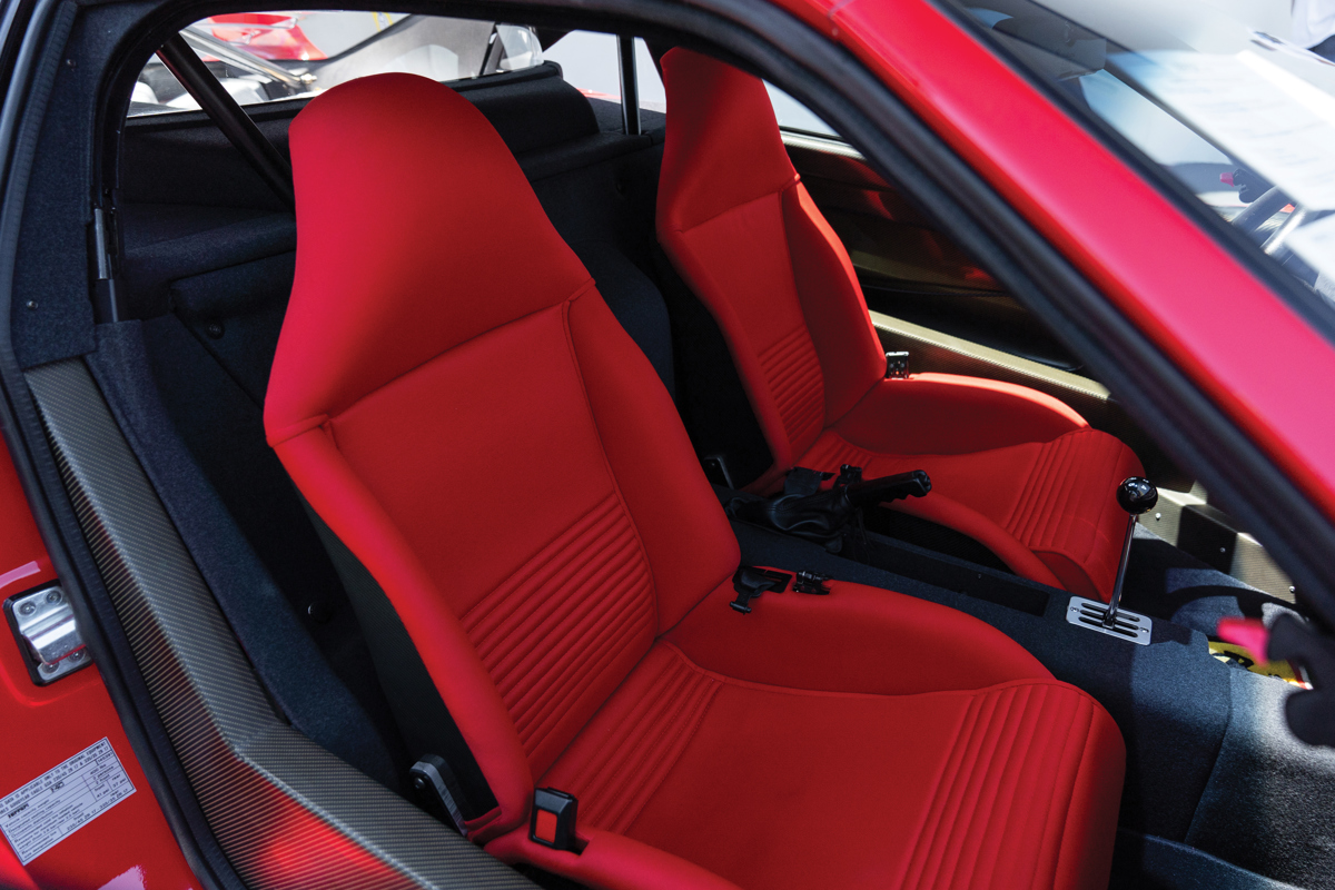Interior of 1991 Ferrari F40 offered at RM Sotheby’s Monterey live auction 2019